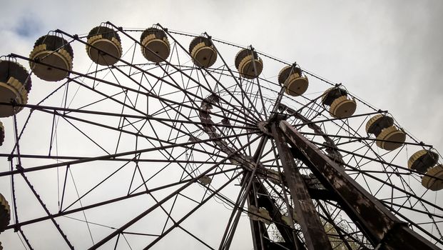 ferris wheel in an abandoned amusement park in Chernobyl