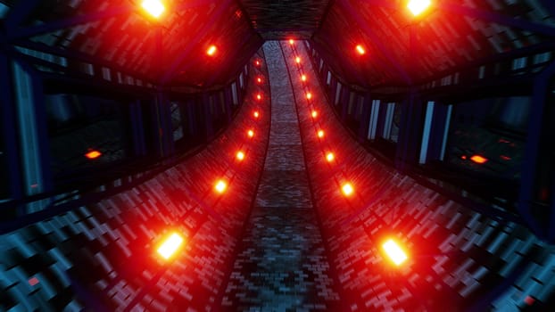 fantasy dungeon tunnel corridor with bricks texture and glass windows 3d illustration wallpaper background, antique dungeon room 3d rendering design