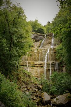 Cascades and waterfalls in the Jura region of France
