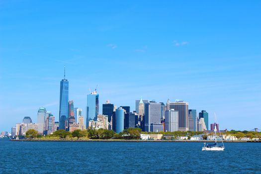 Lower Manhattan urban skyscrapers in New York City