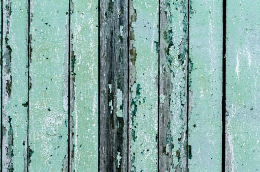 texture of old wooden surface with shabby green paint