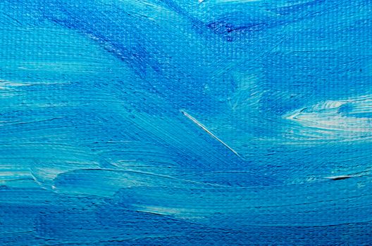 texture blue oil paint on canvas macro closeup