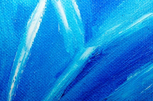 texture blue oil paint on canvas macro closeup