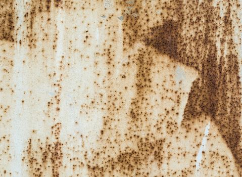 rusty texture old metal surface painted beige paint with rust