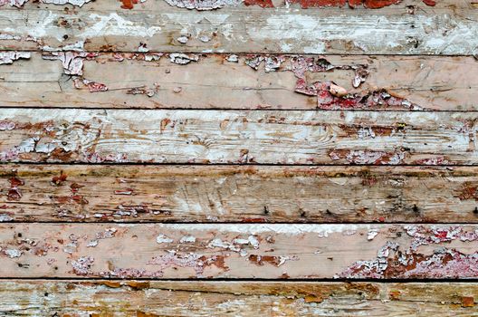 texture old wooden wall with traces of paint