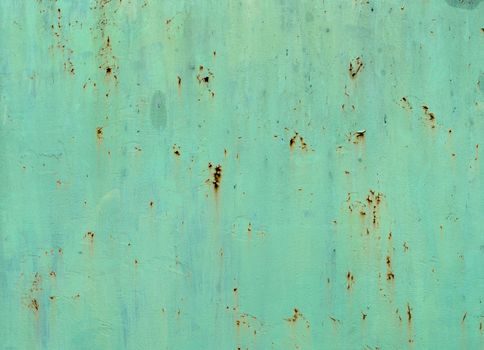 texture of the old green metal surface with rust