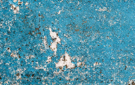texture old wall with traces of blue paint