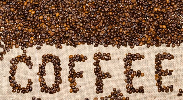 coffee word composed of coffee beans