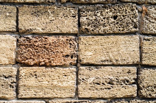 texture wall of porous limestone brick