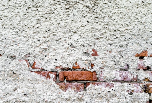 texture of old brick wall with plaster