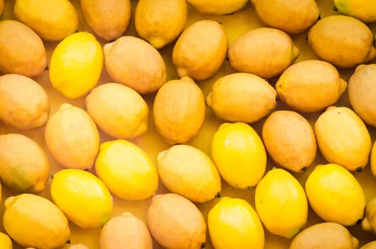 fruit pattern ripe yellow lemons close up