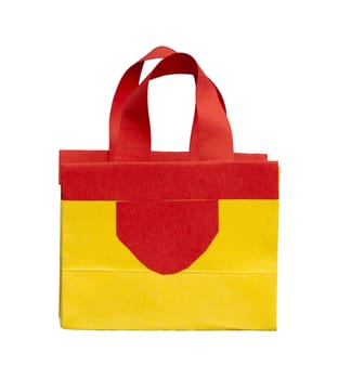 Yellow and red shopping bag