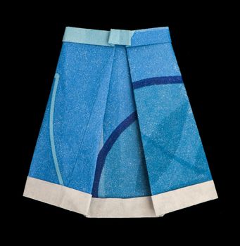 Blue skirt folded origami style