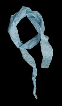 Blue scarf folded origami style