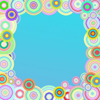 Vintage colorful circles background. Style 70s and 80s