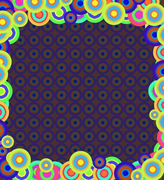 Vintage colorful circles background. Style 70s and 80s