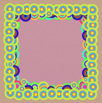 Vintage colorful circles background. Style 70s and 80s