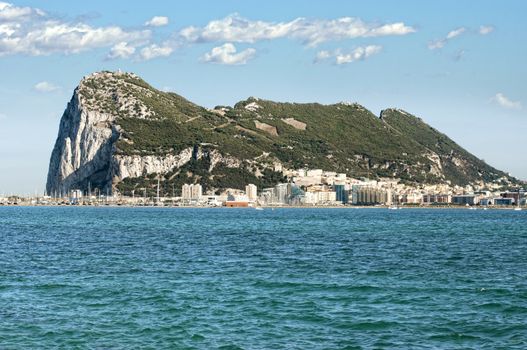 The rock of Gibraltar and the sea