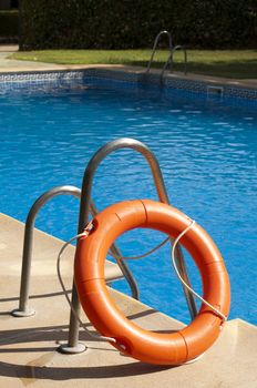 Buoy and swimming pool.