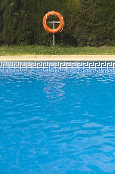 Buoy and swimming pool.