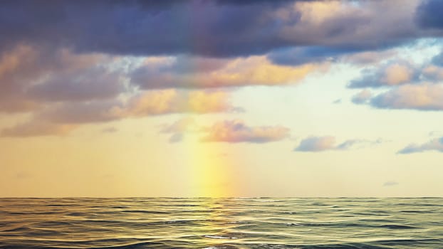 Rainbow over the sea in Denmark