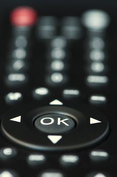Television remote control black buttons