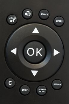 Television remote control black buttons