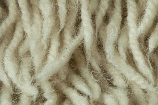 White wool fibers closeup