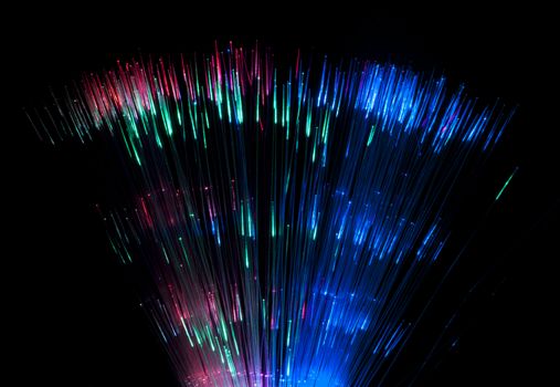 Multicolored optical fibers