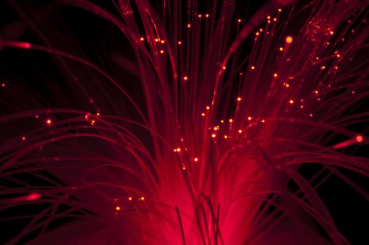 Red colors optical fibers