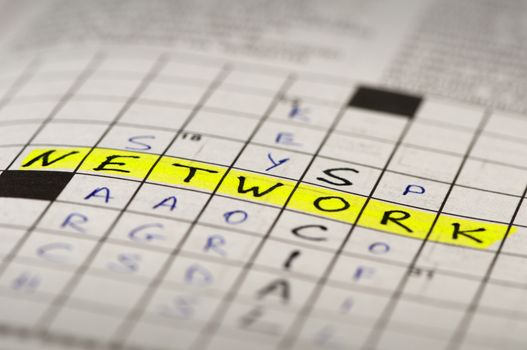 Social network conception text in crossword puzzle