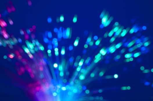 Blurry background with optical fibers