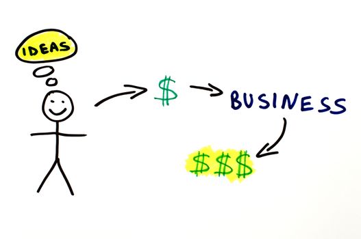Business and investment conception illustration over white. 
