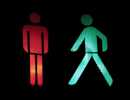 Traffic light of pedestrians. Isolated black