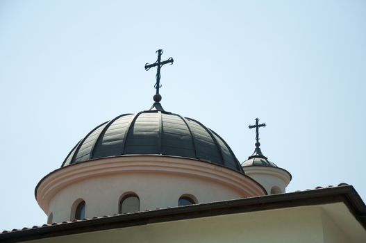 White Orthodox Church with two domes