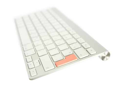 White Keyboard with red button Enter