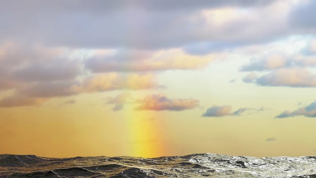 Rainbow over the sea in Denmark