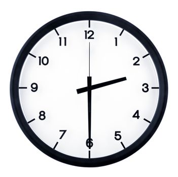 Classic analog clock pointing at 8 o'clock, isolated on white background