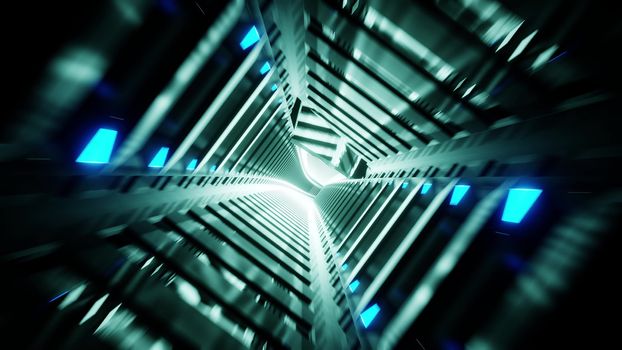 abstract glowing futuristic scifi subway tunnel corridor 3d rendering wallpaper background design, modern abstract sci-fi art with glowing lights 3d illustration