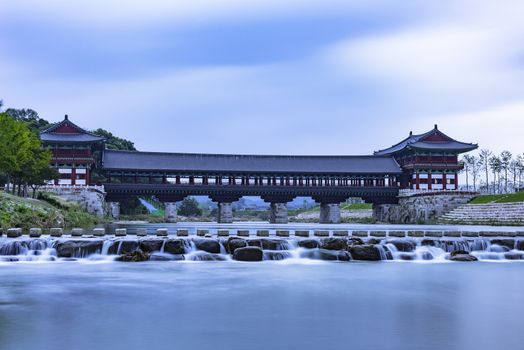 Morning Woljeonggyo Bridge in Gyeongju, South Korea