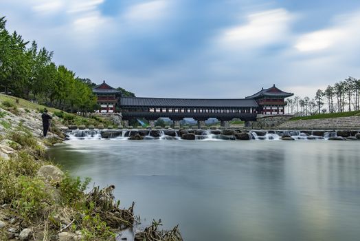 Morning Woljeonggyo Bridge in Gyeongju, South Korea