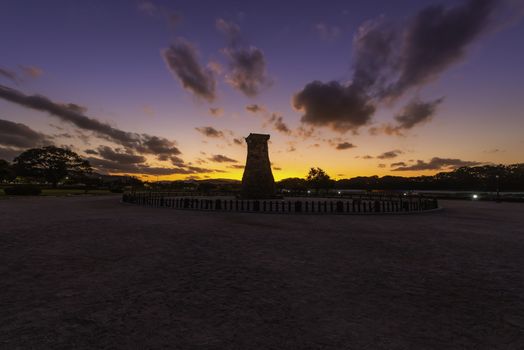 Cheomseongdae in the morning, the oldest observatory in Gyeongju, South Korea