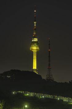 Scenic most beautiful night on Mount Namsan N-SEOUL TOWER South Korea