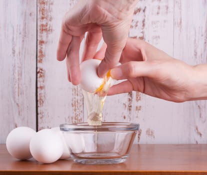 Fresh raw white eggs as ingredient