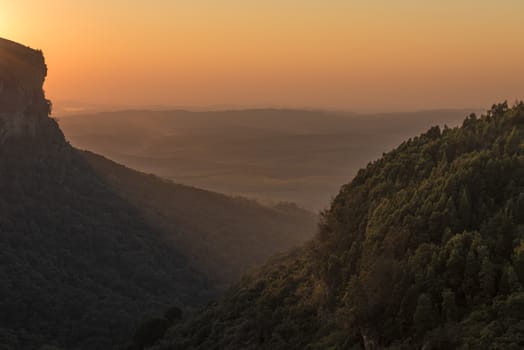 Sunrise over the Lowveld as seen from Graskop