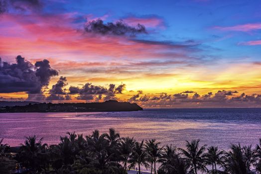 The beautiful Tumon Bay of Guam, United States.