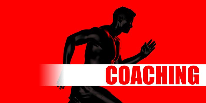 Coaching Concept with Fit Man Running Lifestyle