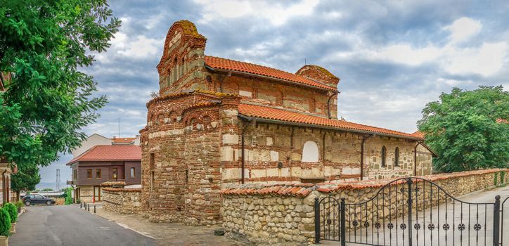 Nessebar, Bulgaria – 07.10.2019.  Church of St Stephen in the old town of Nessebar, Bulgaria, on a cloudy summer morning