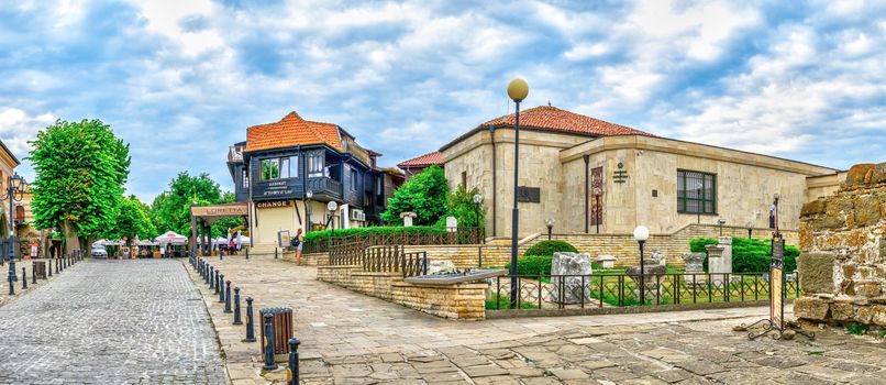 Nessebar, Bulgaria – 07.10.2019. Streets of the old town of Nessebar on a  cloudy summer morning