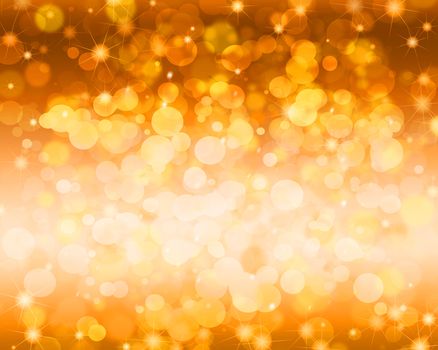 Festive gold abstract background with bokeh and sparkle. Empty space for the text.